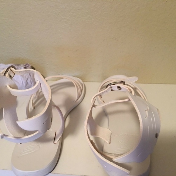ANCIENT GREEK SANDALS White Leather Winged Ikaria - Picture 4 of 7